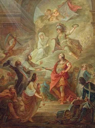 Luis XVI (1754-93) jurando lealtad a la constitución en el altar de la patria